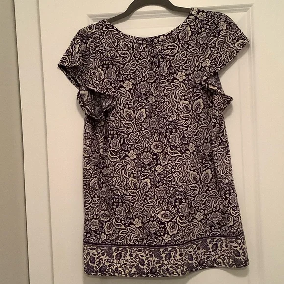 Tahari Purple Floral Blouse - Picture 2 of 4